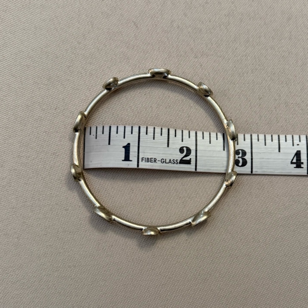 Silver Color Bangle Bracelet Set - Picture 5 of 7